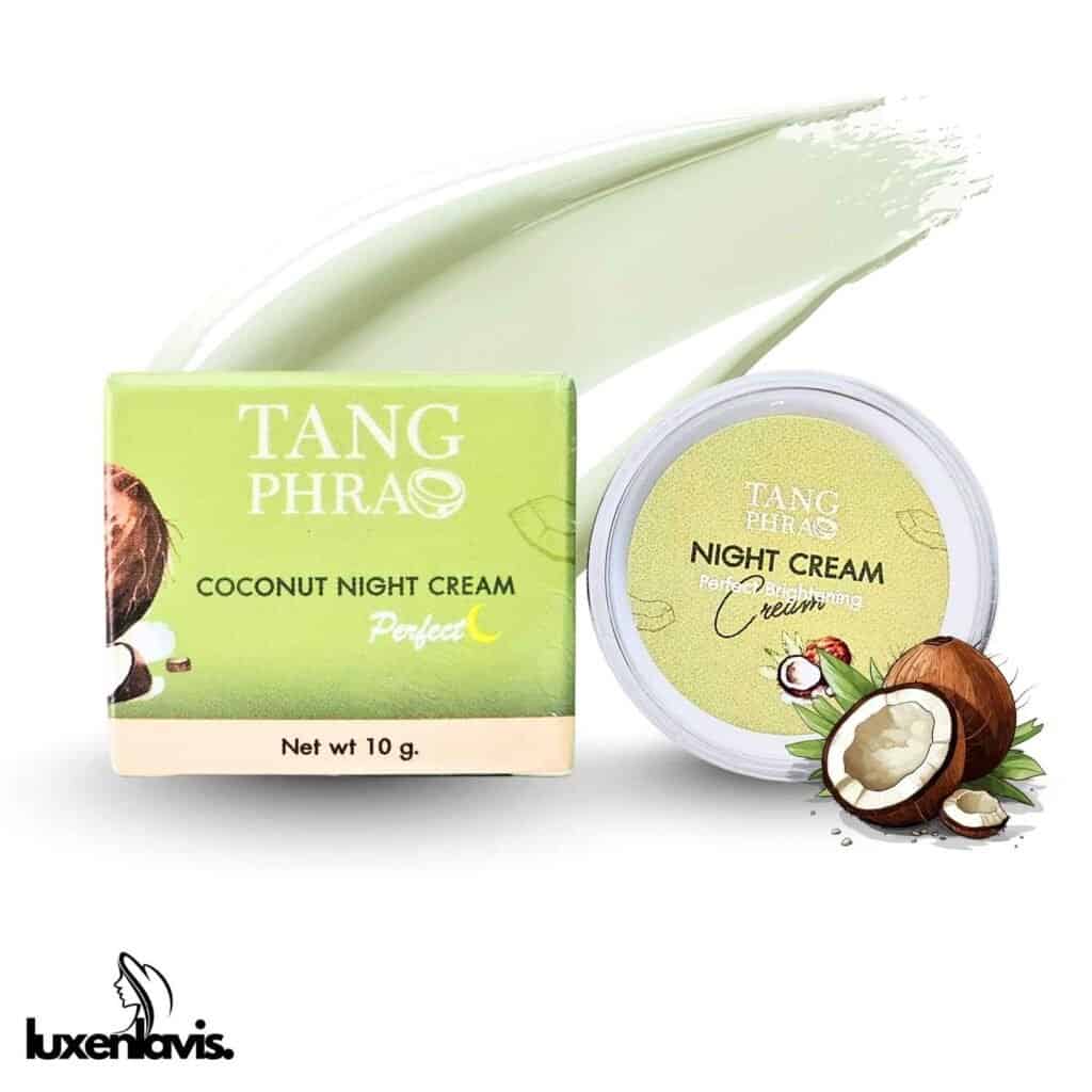 Moisturizing Coconut Night Cream for glowing skin - Luxenlavis skincare product.